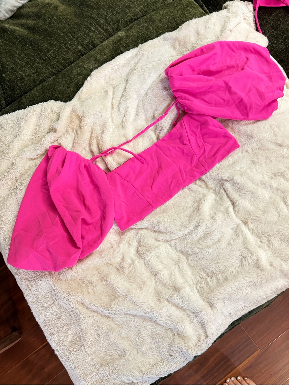 Zara Hot Pink Strapless Bandeau Crop Top
